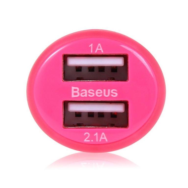 Автомобильное зарядное устройство BASEUS Tiny 2USB 2,1 A Pink - фото 2