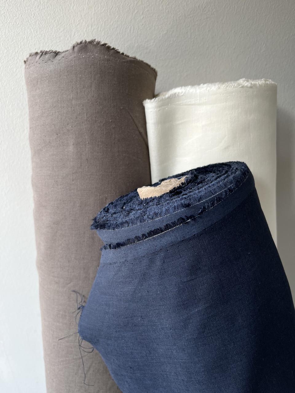 Ткань LINEN PLUS 52% льна и 48% хлопка 143 см 821 Серо-коричневый - фото 2