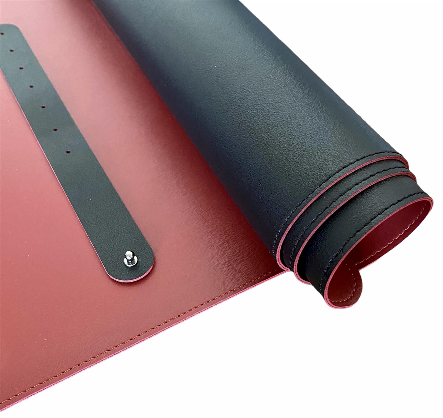 Настольное покрытие-бювар из эко-кожи 900х450х2 мм Черный/Красный