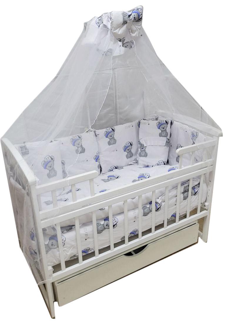 Набор постельного белья Бой в детскую кроватку 9 эл. Белый (12078032) Набор постельного белья Бой в детскую кроватку 9 эл. Белый (12078032)