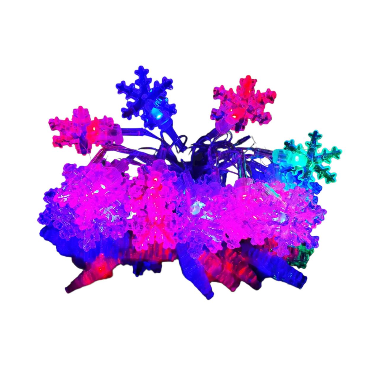 Гирлянда-нить Живописная снежинка 20LED от сети 3,5 м Разноцветный (7G-F-7730)