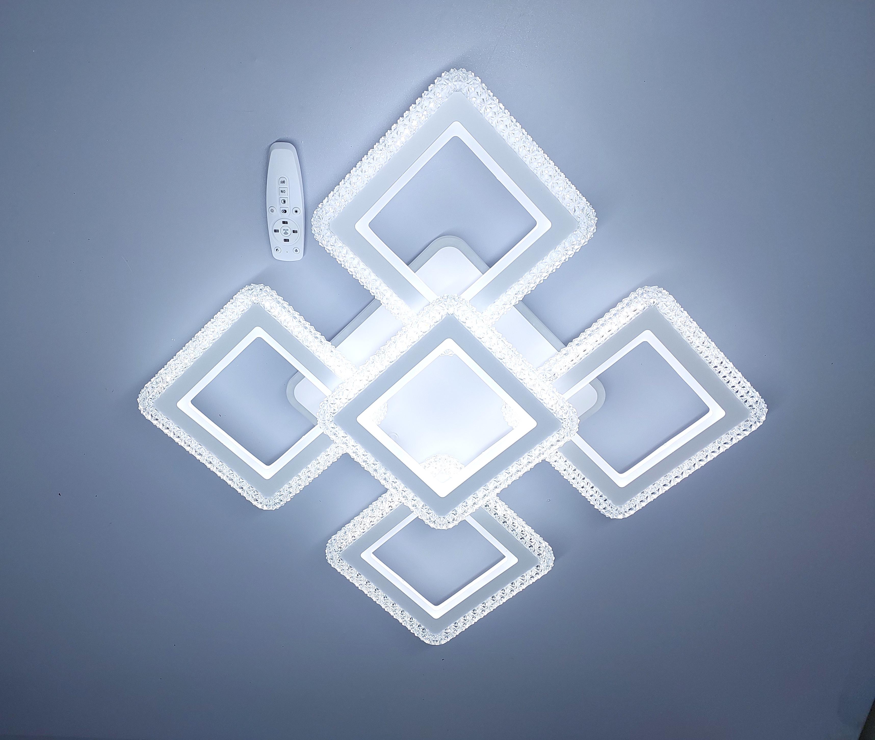 Люстра светодиодная 82R/5 WH+RGB с подсветкой 250/36W Белый (18205070) - фото 6