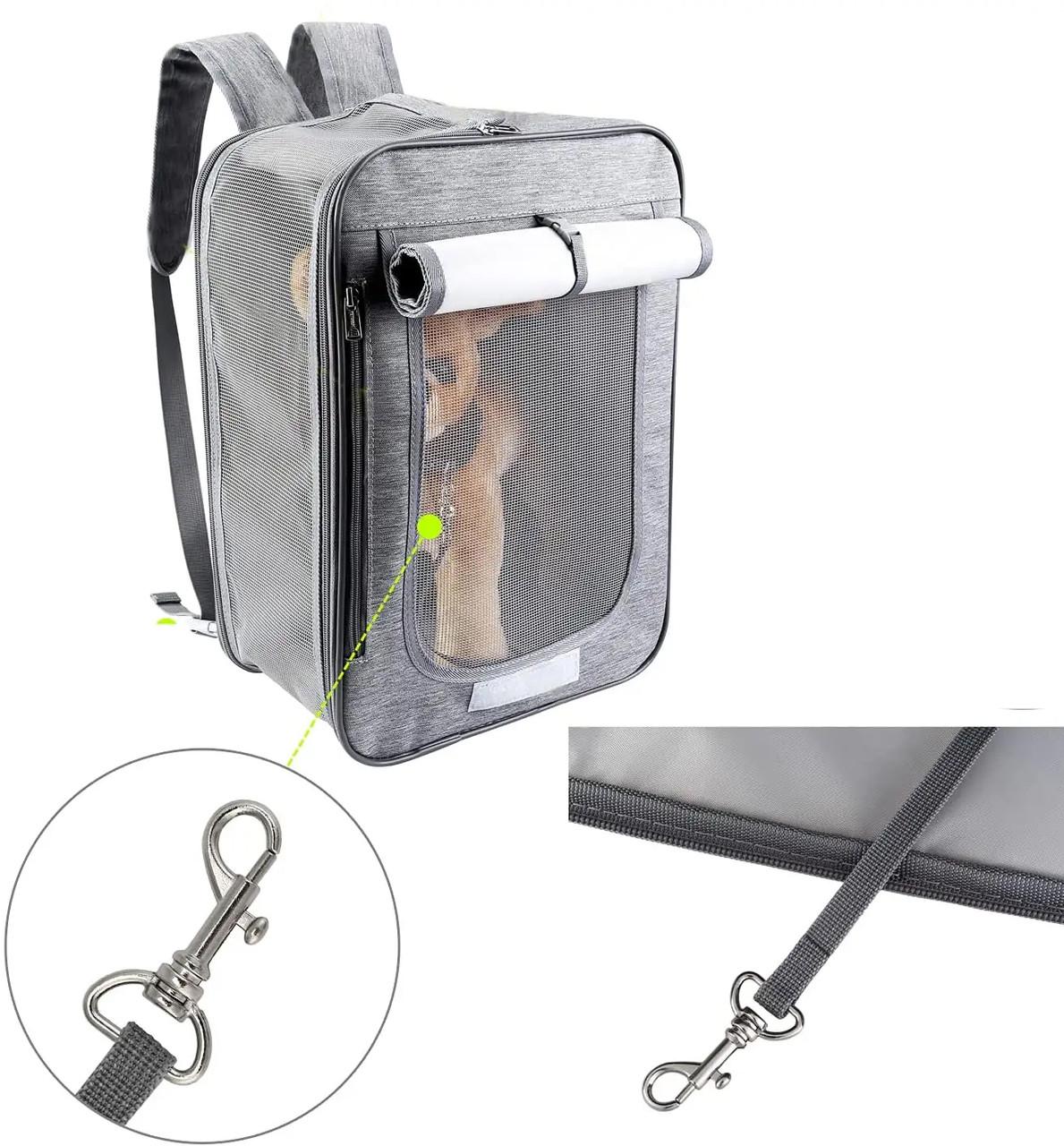Сумка-рюкзак для перенесення домашніх тварин CosmoPet CP-43 2в1 44х19х32 см Grey (3_04841) - фото 4 Сумка-рюкзак для перенесення домашніх тварин CosmoPet CP-43 2в1 44х19х32 см Grey (3_04841) - фото 4