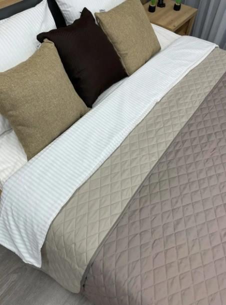 Покривало двостороннє Decorator Ultra Sonic Microfiber 140х215 см Сіро-коричневий/Бежевий (85-005) - фото 5