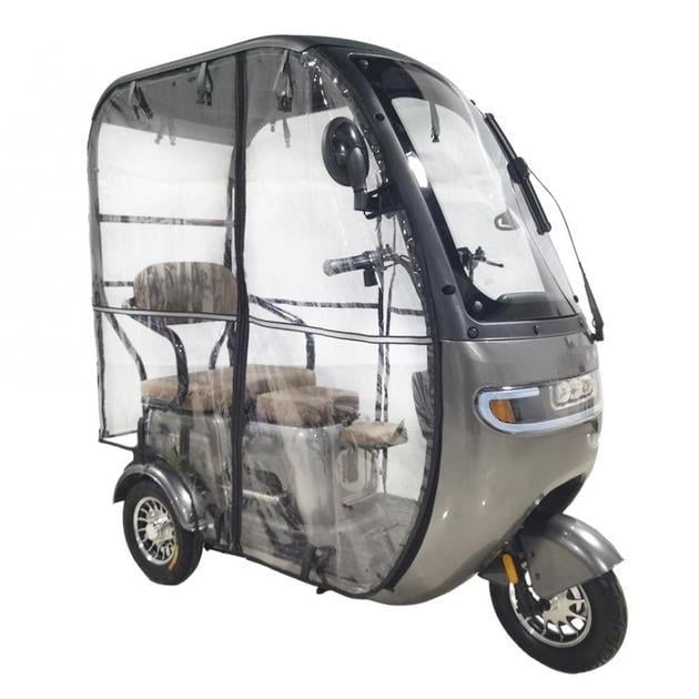 Электроскутер трехколесный Трицикл с чехлом дождевиком Crosser TR3 800W/72V/20Ah Серый