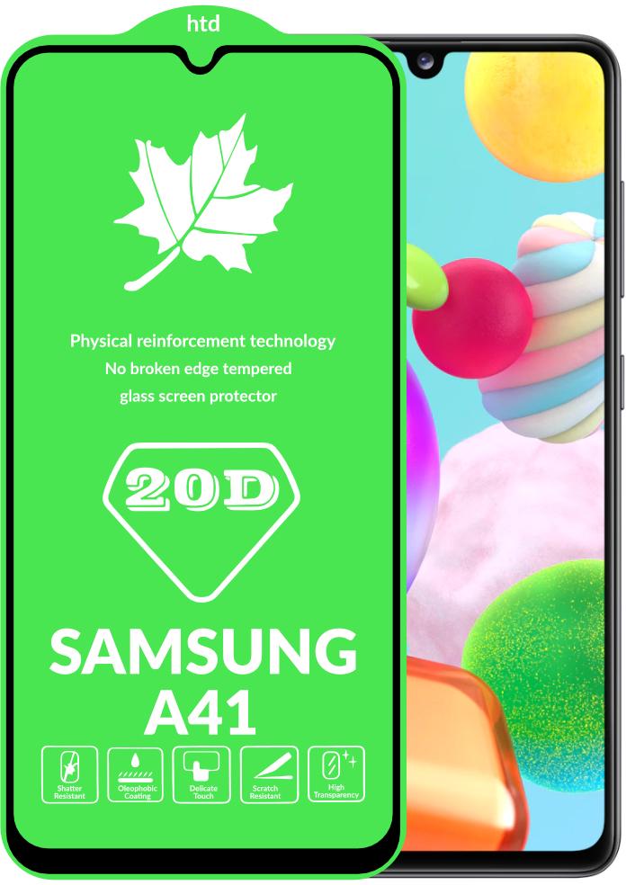 Защитное стекло 20D Glass для Samsung Galaxy A41 A415 большой радиус (15773)