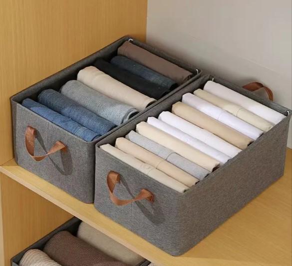 Набор 2 органайзера для хранения нижнего белья вещей игрушек 47х28х20 см Серый Набор 2 органайзера для хранения нижнего белья вещей игрушек 47х28х20 см Серый