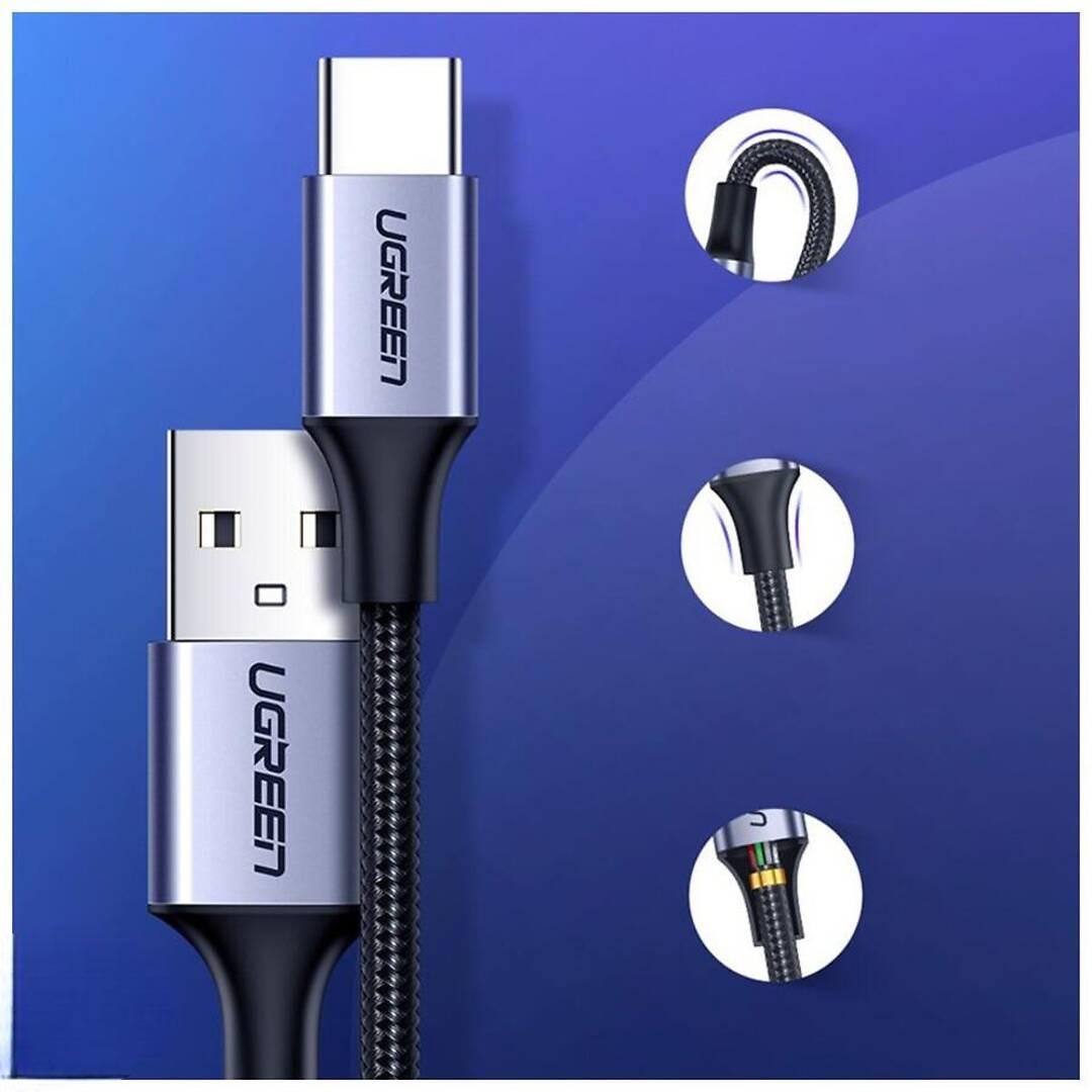 Кабель Ugreen для скоростной зарядки телефона USB Type-C 0,5 м Черный (1984729112) - фото 2