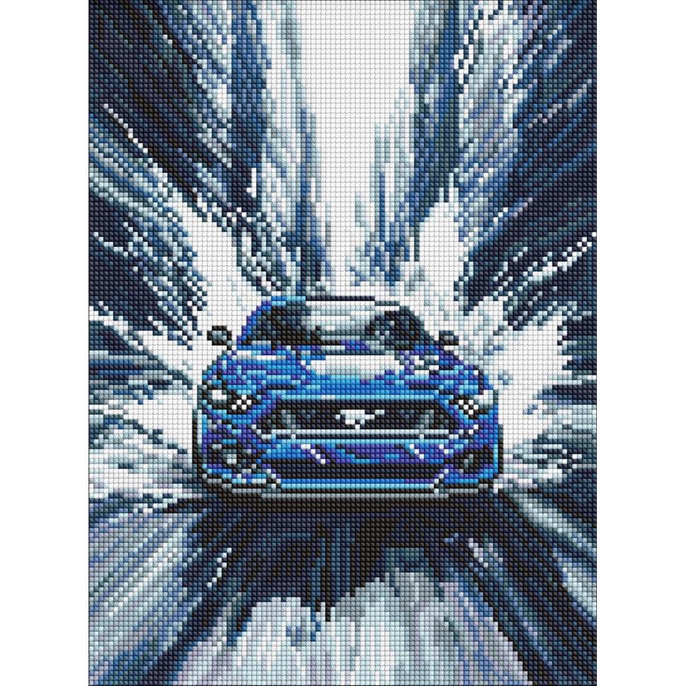 Алмазна мозаїка Ideyka Синій мустанг AMO8249 30х40 см (RLT55900)