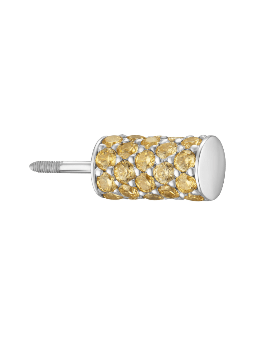 Половина моносережки Balance з жовтим камінням жіноча RIMMART JEWELRY срібна One size