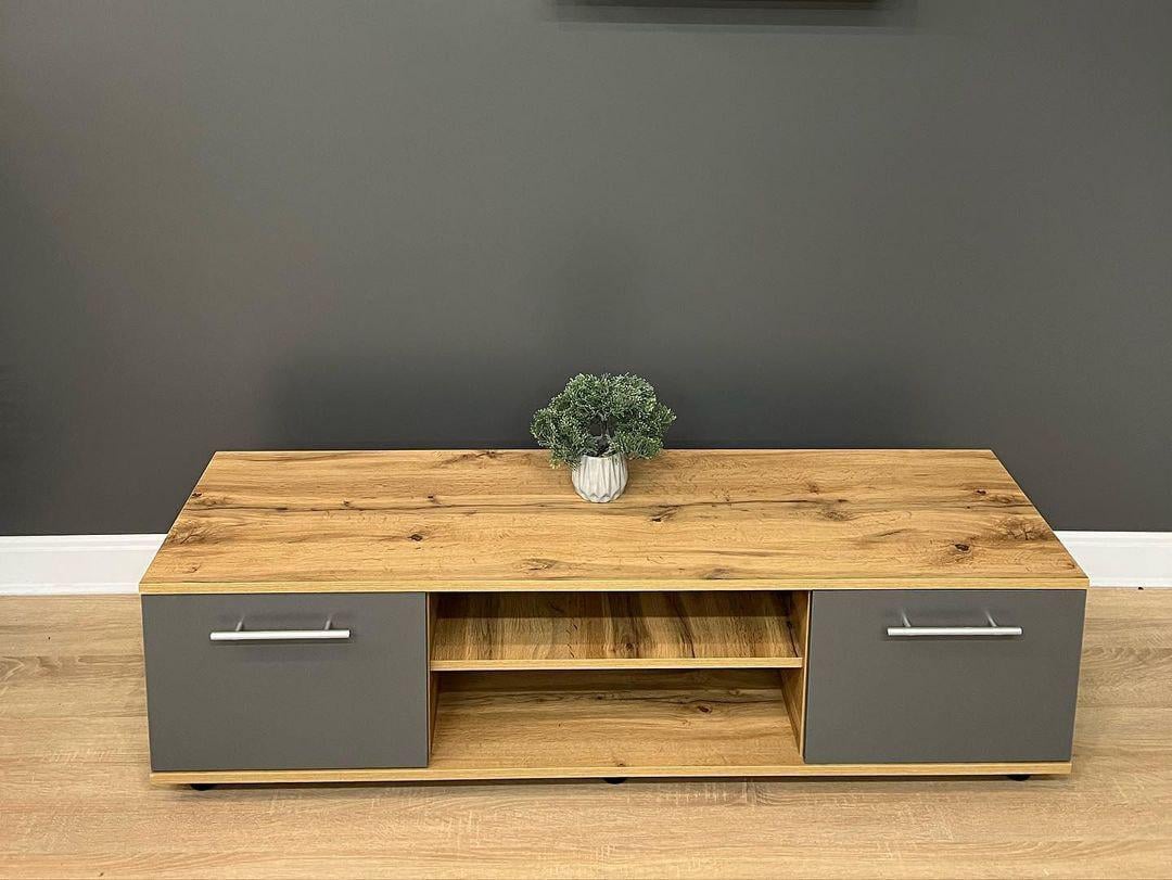 Тумба під телевізор Smart 1390х400х380 мм Дуб Аппалачі/Антрацит - фото 7