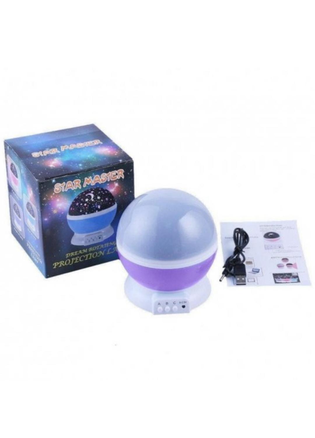 Ночник проектор звездного неба Xo Star Master детский круглый Фиолетовый (DP01А) - фото 3