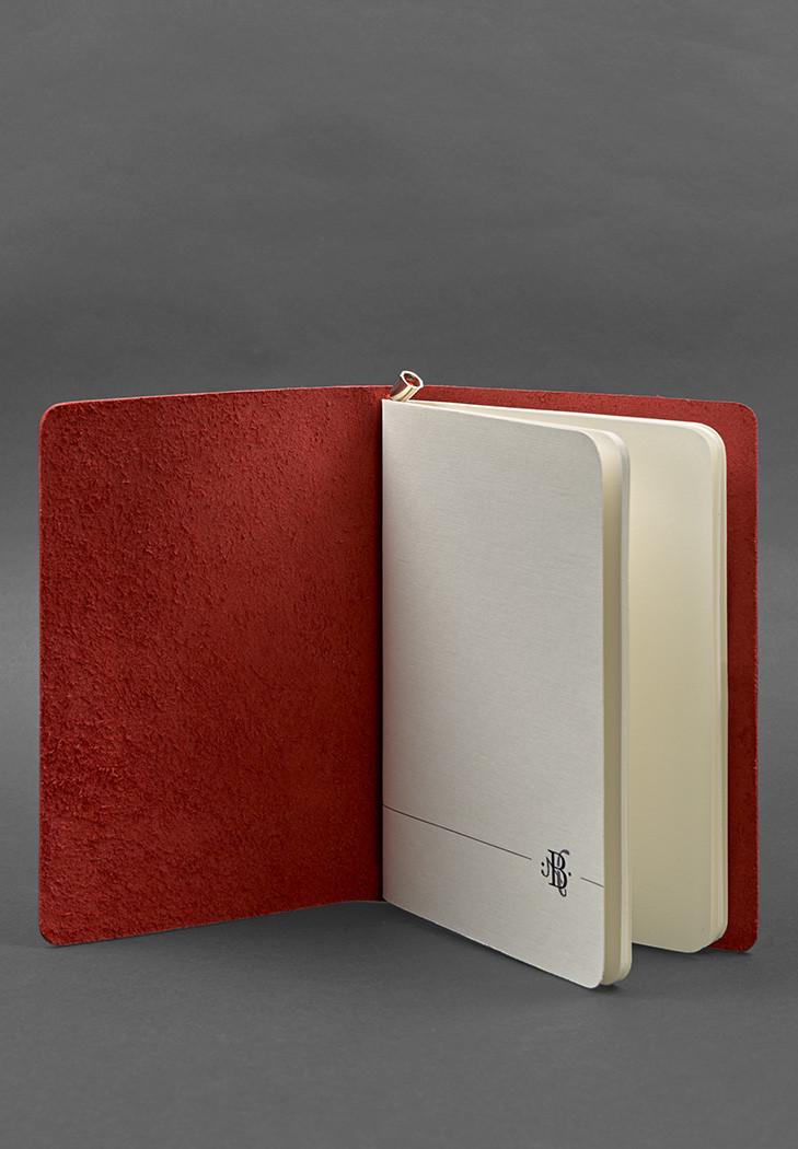 Кожаный блокнот Софт-бук 8.0 на резинке краст Красный (A-028075) - фото 3 Кожаный блокнот Софт-бук 8.0 на резинке краст Красный (A-028075) - фото 3