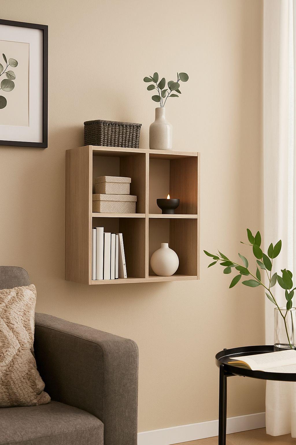 Стелаж настінно-підлоговий модульний MEBLIBUD KUB 2x2 Дуб сонома - фото 3 Стелаж настінно-підлоговий модульний MEBLIBUD KUB 2x2 Дуб сонома - фото 3