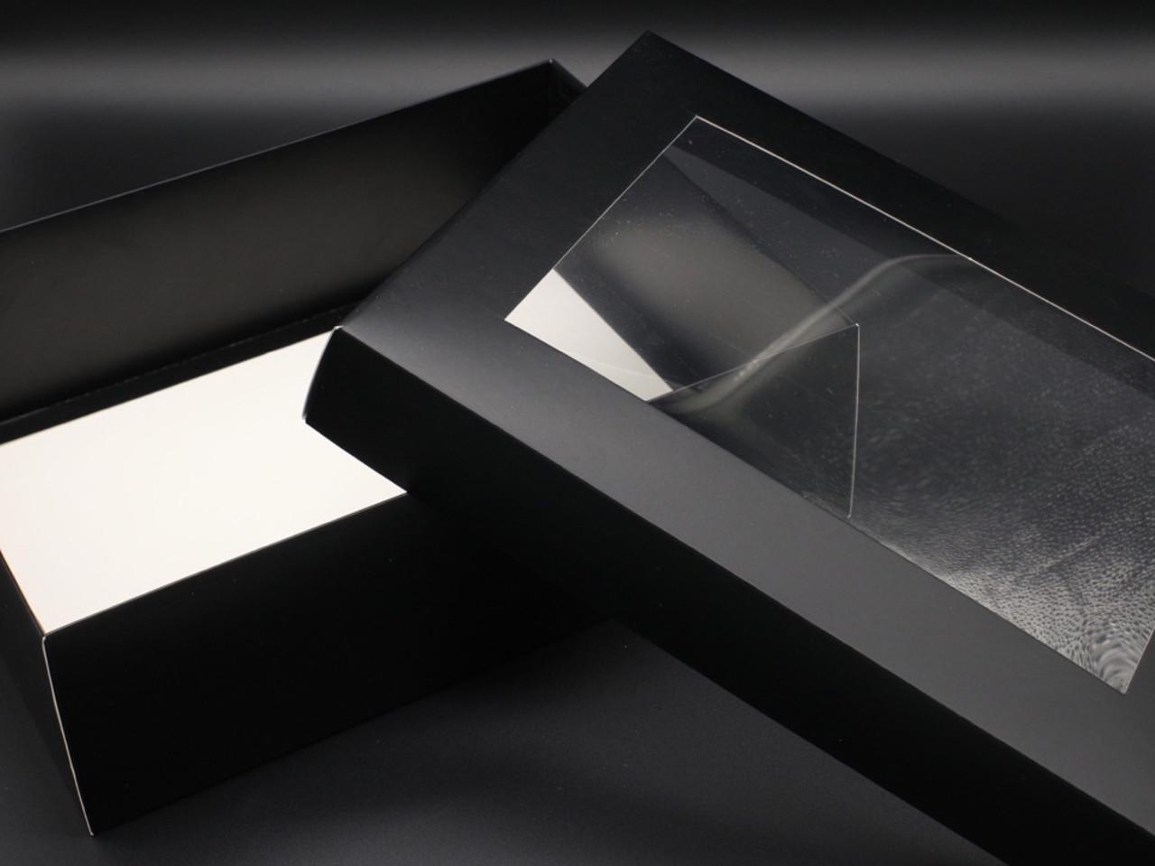 Коробка подарочная сборная с окошком на крышке 30х23х9 см Черный (OA-9) - фото 2 Коробка подарочная сборная с окошком на крышке 30х23х9 см Черный (OA-9) - фото 2