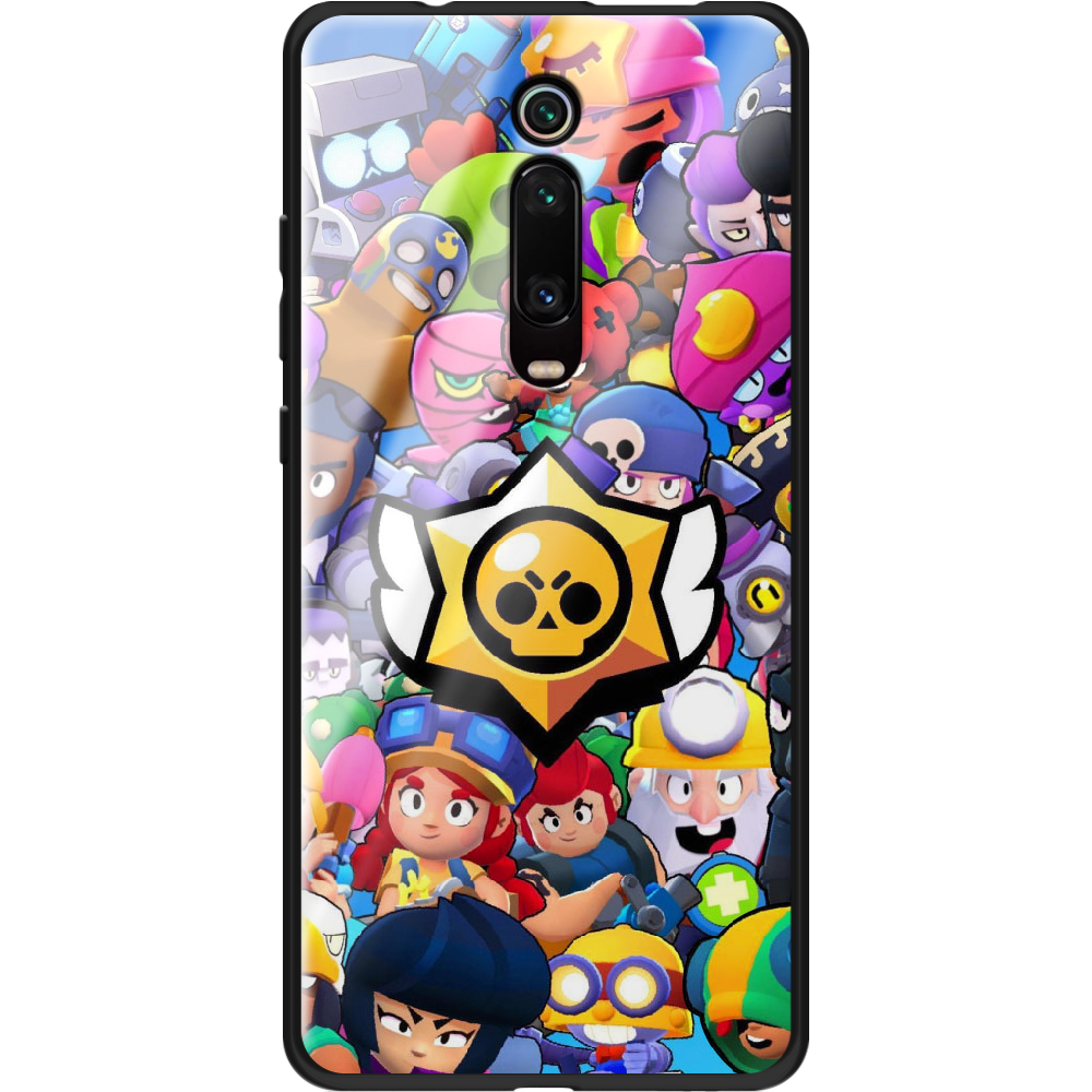 Чохол BoxFace Xiaomi Mi 9T / Mi 9T Pro Brawl Stars Чорний силікон зі склом (37376-up2389-37743)