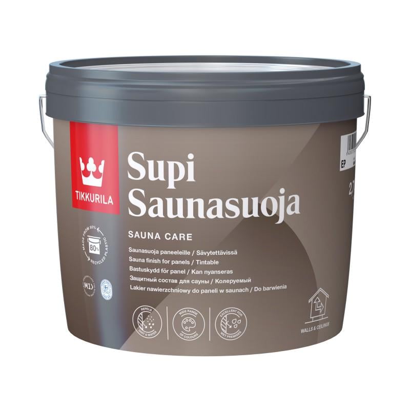 Лазурь TIKKURILA Supi Saunasuoja базис EP под колеровку для саун и влажных помещений 2,7 л (1819412681)
