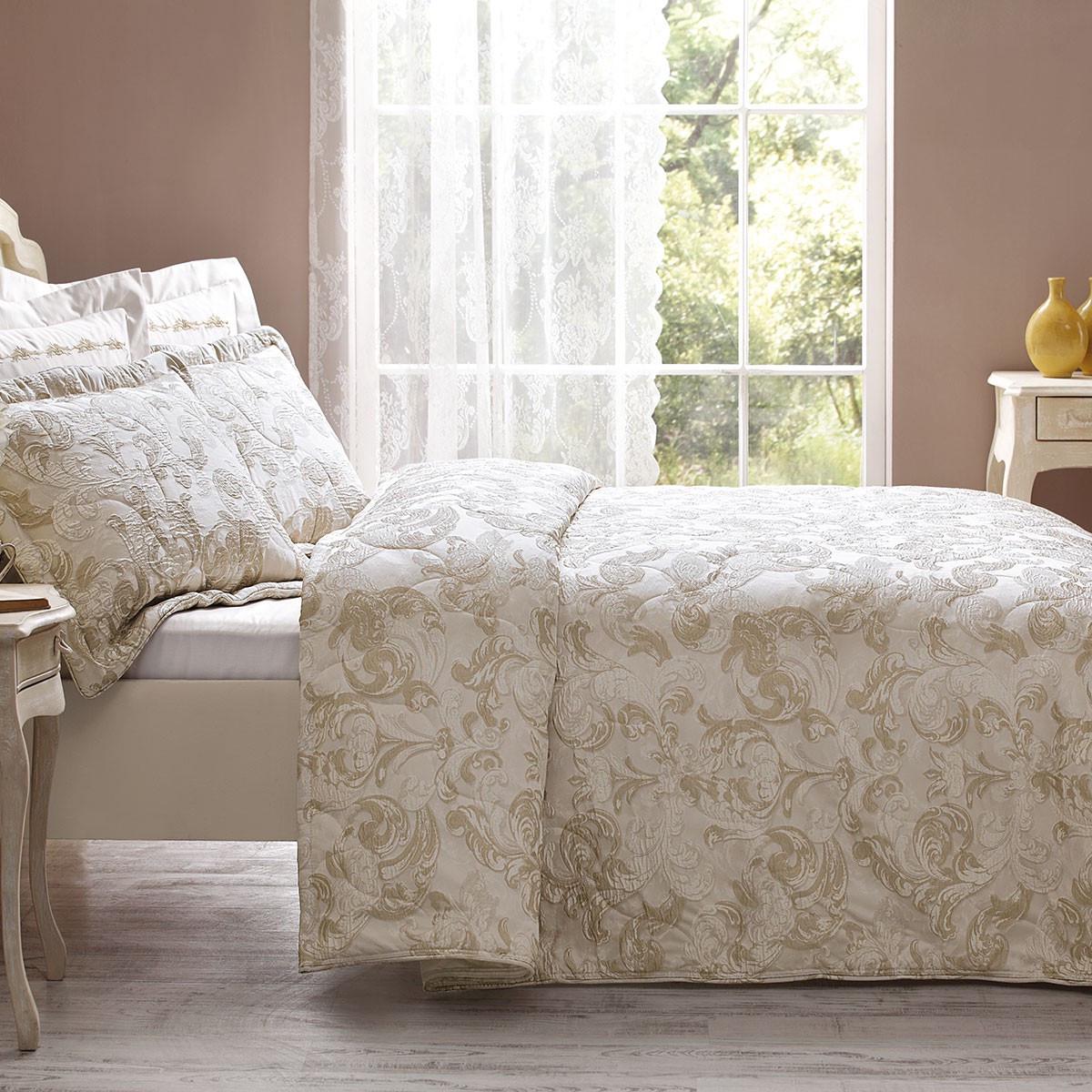 Покрывала Tivolyo Home Rokoko bej жаккард 260х260