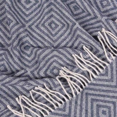 Плед ромб 140х200 см Темно-синий - фото 2 Плед ромб 140х200 см Темно-синий - фото 2