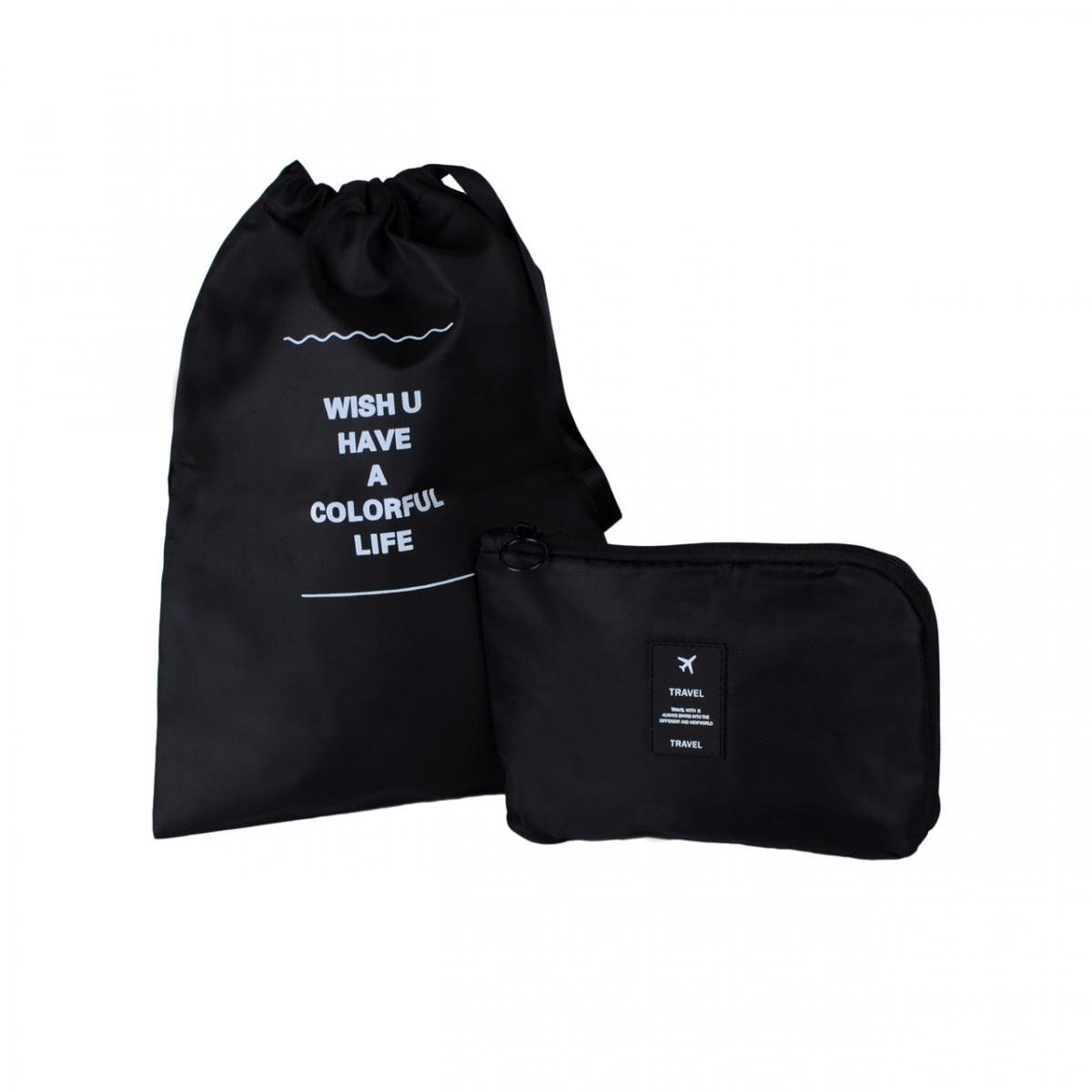 Набір дорожніх органайзерів 8в1 з нейлону для валізи та ручної поклажі Чорний (КДО-40-22) - фото 2 Набір дорожніх органайзерів 8в1 з нейлону для валізи та ручної поклажі Чорний (КДО-40-22) - фото 2