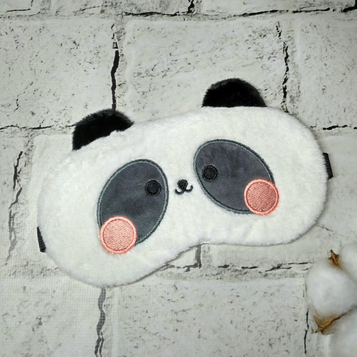 Маска для сну плюшева Панда 20х9 см Білий (20242-1) - фото 1