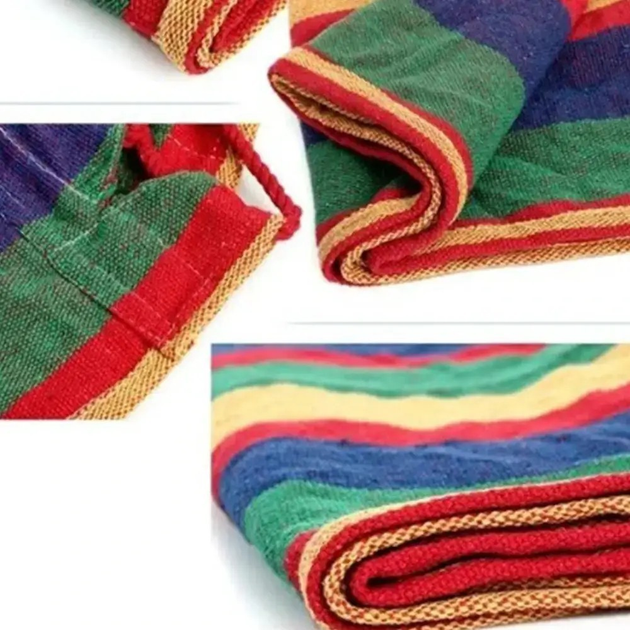 Гамак Мексиканский хлопковый подвесной без планки 180х80 см Красный (2850) - фото 7