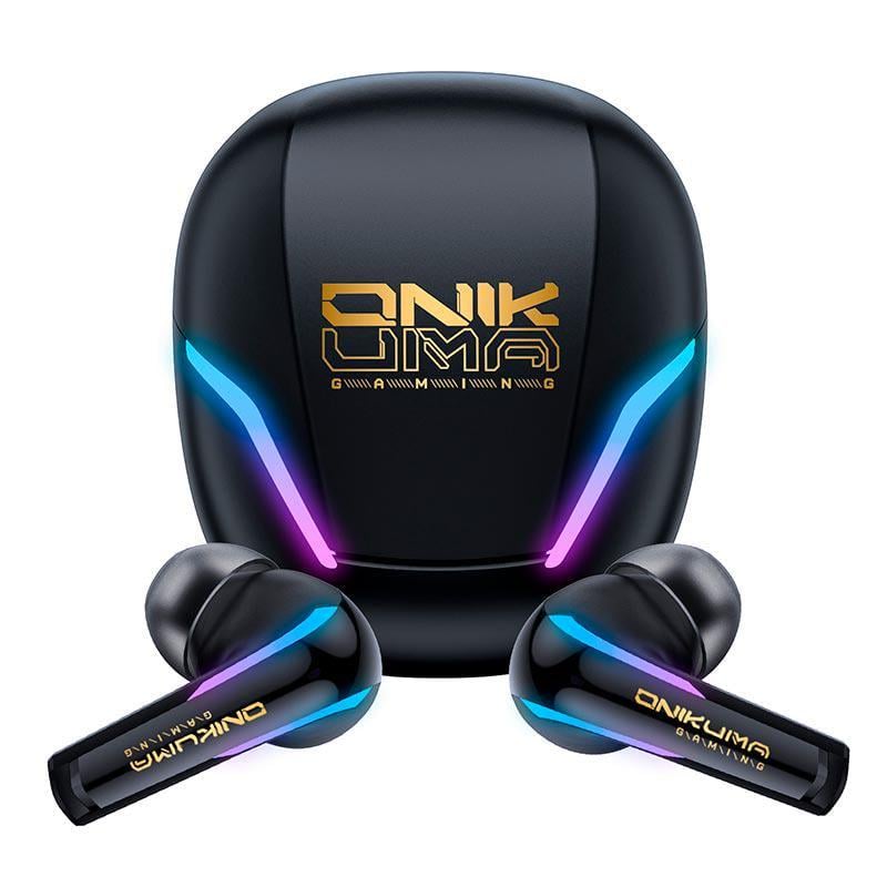 Наушники беспроводные Onikuma Wireless Gaming Earbuds with ENC Mic T27 Bluetooth 5.3 с кейсом Черный (27316537)