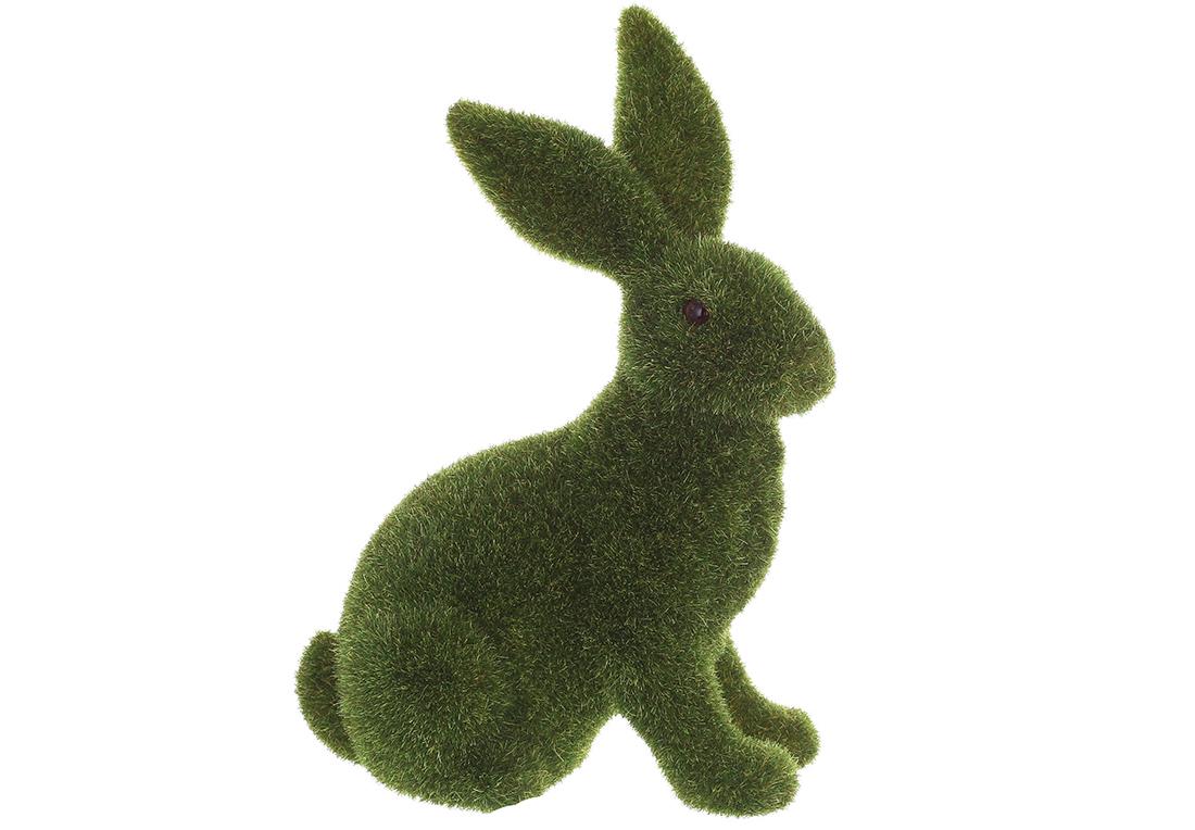 Фигурка декоративная Кролик с флоковым напылением 16x24 см (113-203)