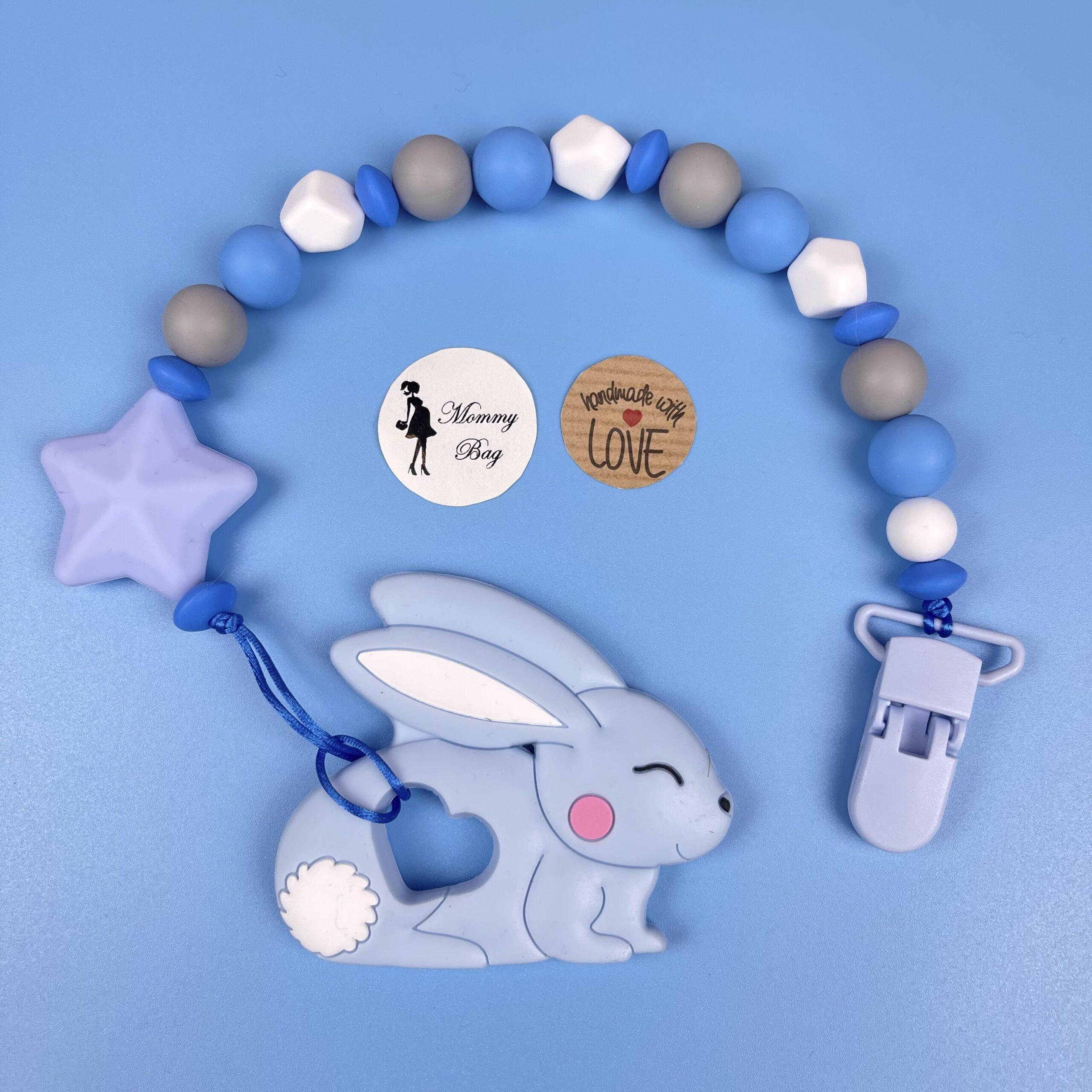 Гризунок силіконовий Mommy Bag Зайчик Блакитний (111445) Гризунок силіконовий Mommy Bag Зайчик Блакитний (111445)