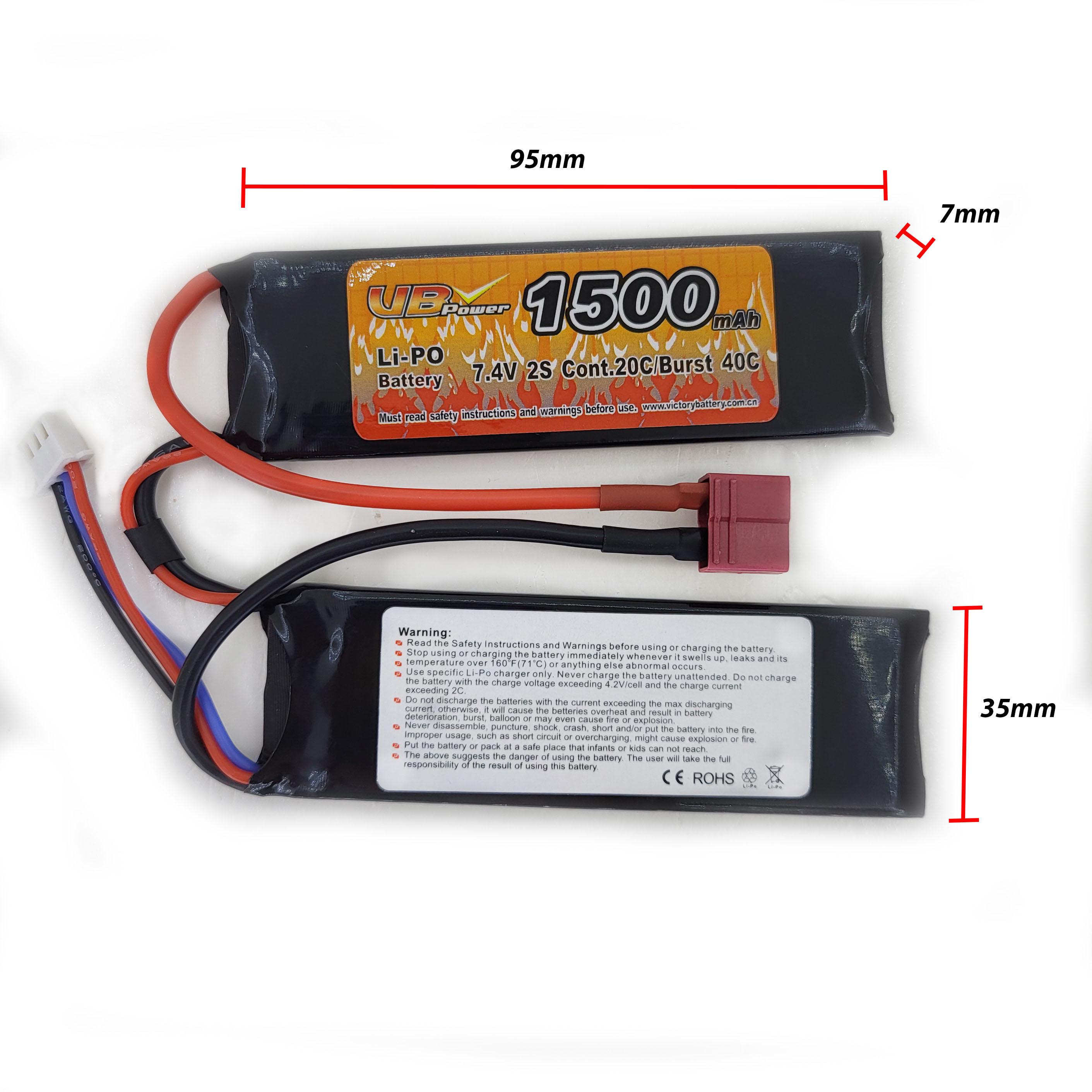 Акумулятор VB Power VB633090 для Airsoft Li-Pol 20-40C 7,4V 1500 mAh (14195765) - фото 2