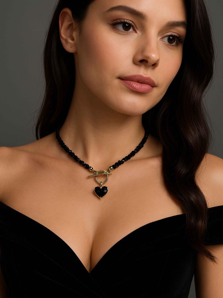 Кольє з чорним серцем (5556) - фото 6