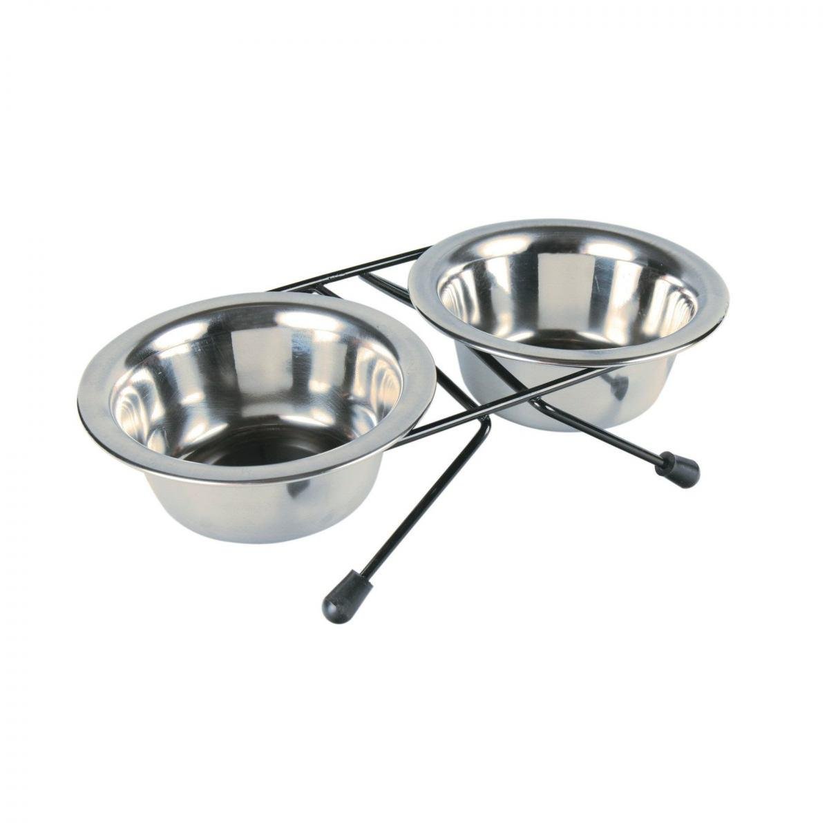 Миска для собак Trixie металлическая с подставкой 2 шт. 1,8 л (24833)