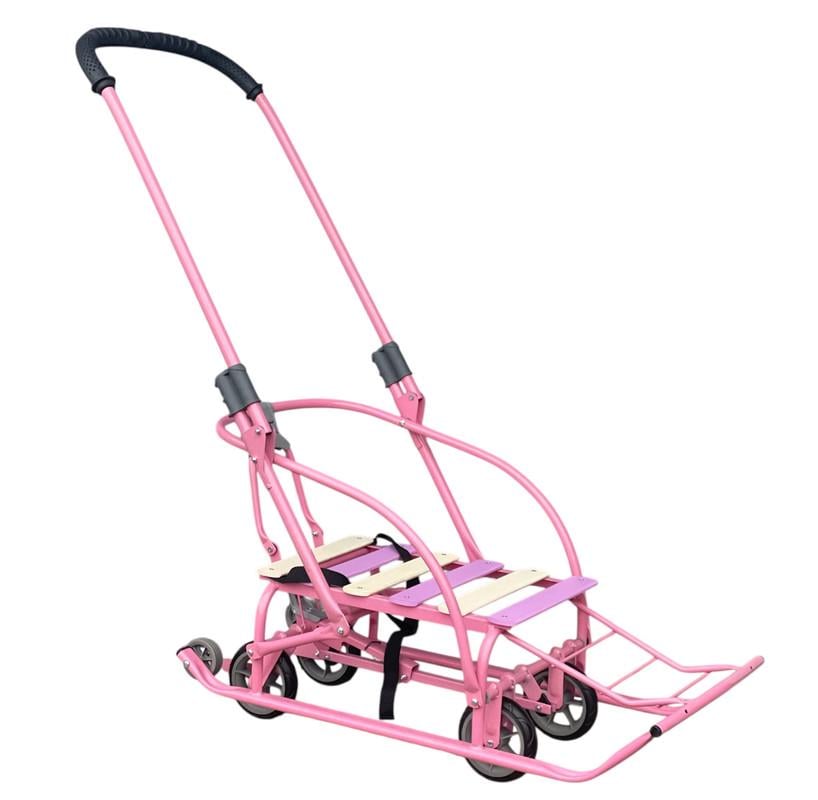 Санки-трансформер дитячі на колесах ТМ Мрія 2025 Veloz Лавандовий/Рожево-лаймовий