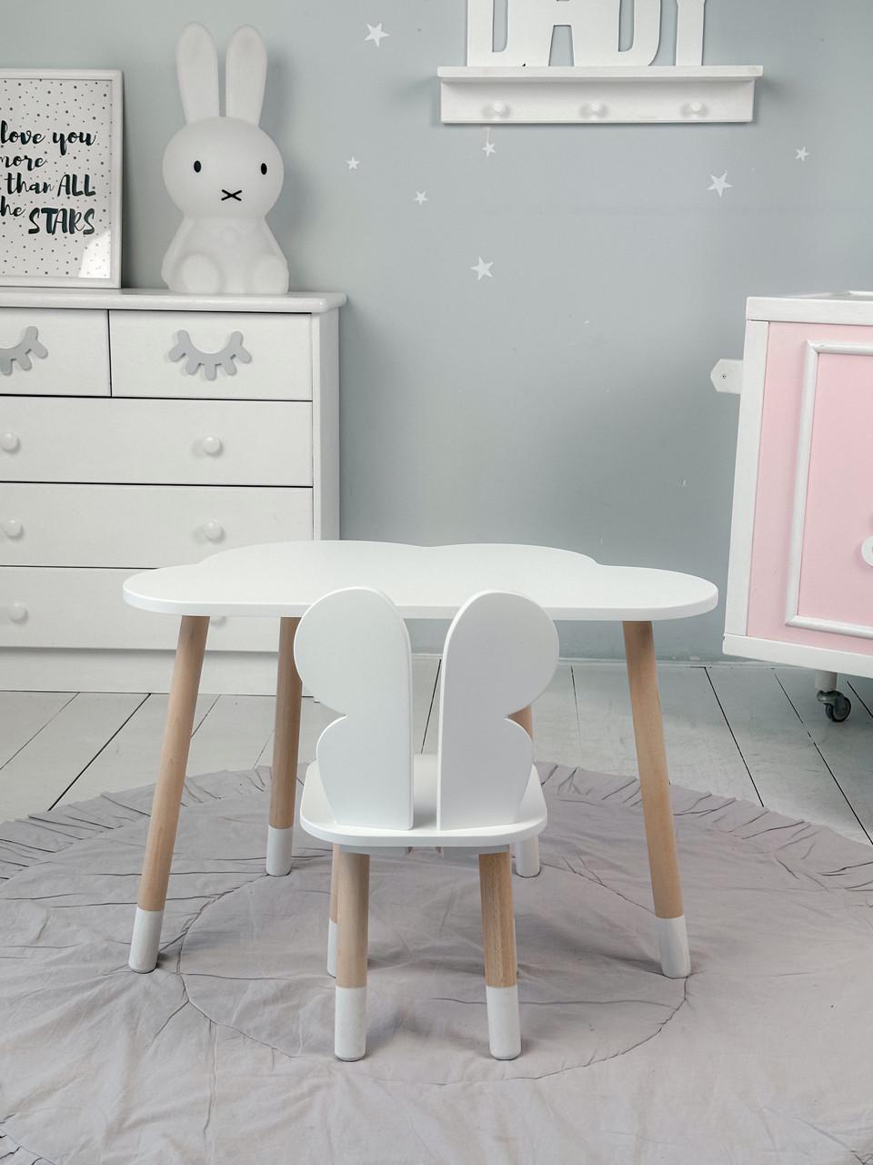 Комплект дитячих меблів Хмарка столик та стілець дерев'яний Білий (П4К-bg-992566) - фото 8 Комплект дитячих меблів Хмарка столик та стілець дерев'яний Білий (П4К-bg-992566) - фото 8