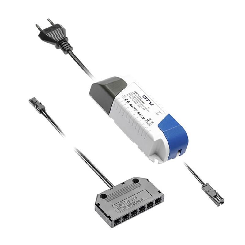 Набор питания GTV PRO с кабелями без выключателя и дистрибьютором 6x mini amp 7W (27774116)