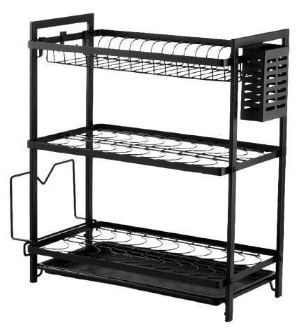 Сушарка для посуду Edenberg EB-17986 триярусна настільна 53x50x25 см Чорний - фото 2