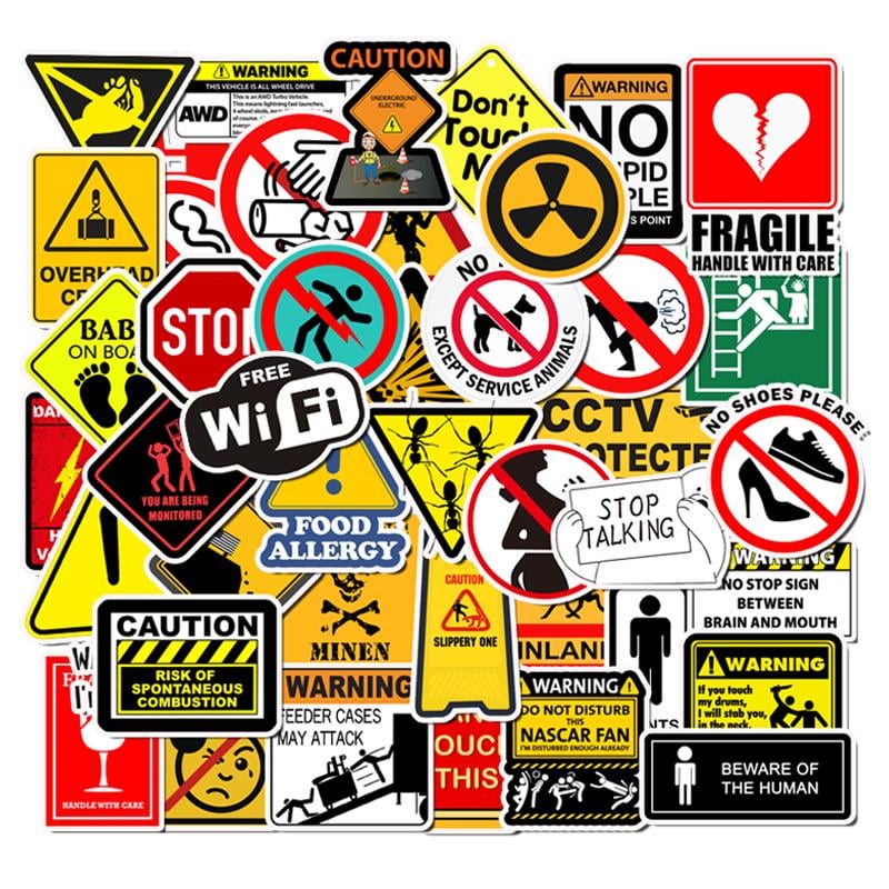 Набір наклейок Danger Warning signs 50 шт.