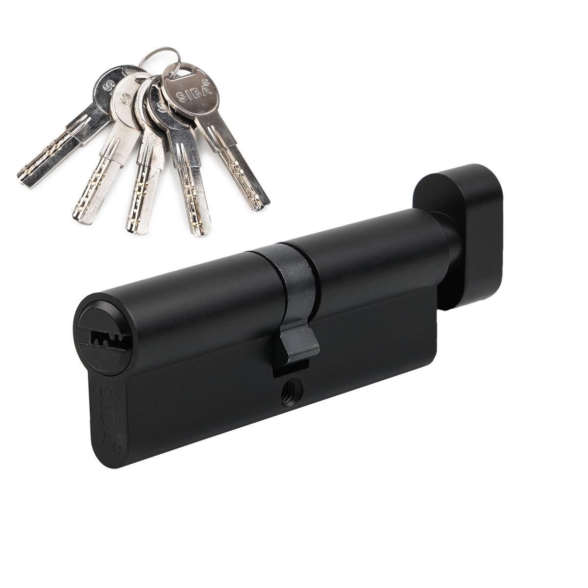 Цилиндр дверной Siba перфорированный ключ-вороток 90 мм 45х45Т Черный (40.10.40/BTMBZ)