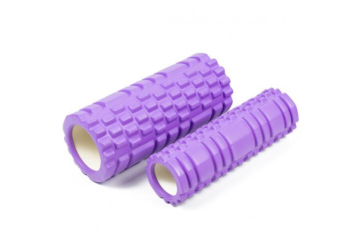 Массажный ролик EasyFit Grid Roller Double 33 см Фиолетовый (EF-7737-1-V) - фото 2