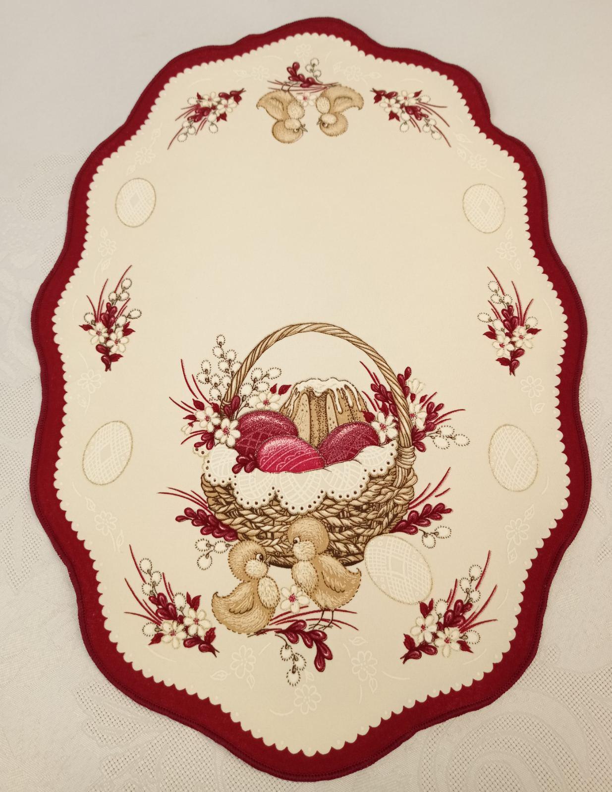 Салфетка пасхальная Print Easter Busket 35x45 см Burgundy Cream (CN14580)
