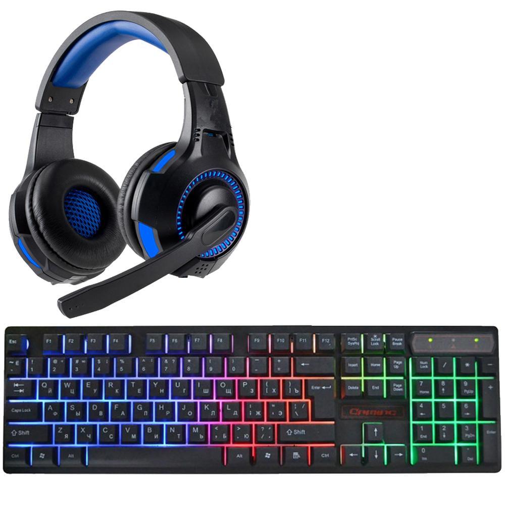 Набір дротові навушники з мікрофоном G5000 6300-TZ Big з RGB/LED підсвічуванням/клавіатурою