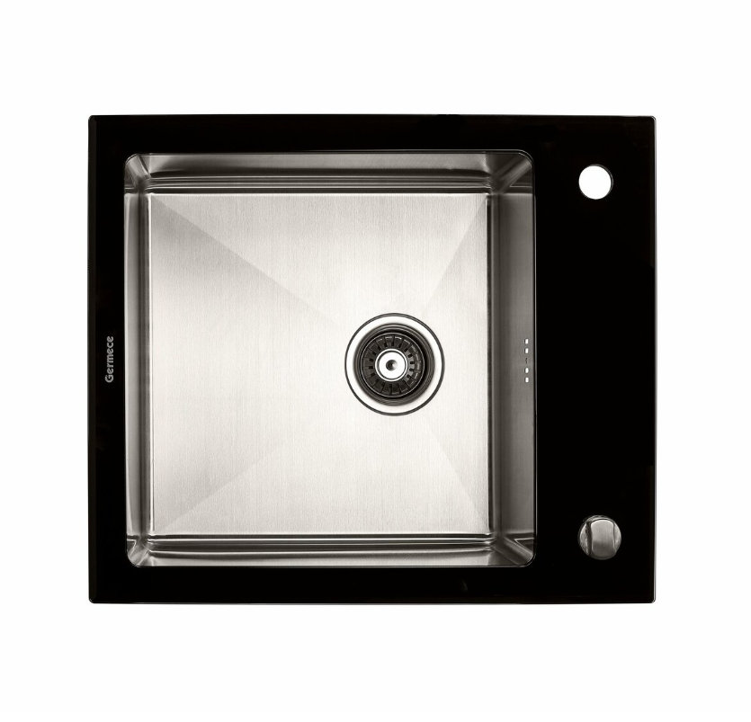 Мойка для кухни Platinum Handmade 600x510x200 мм Black Glass - фото 2