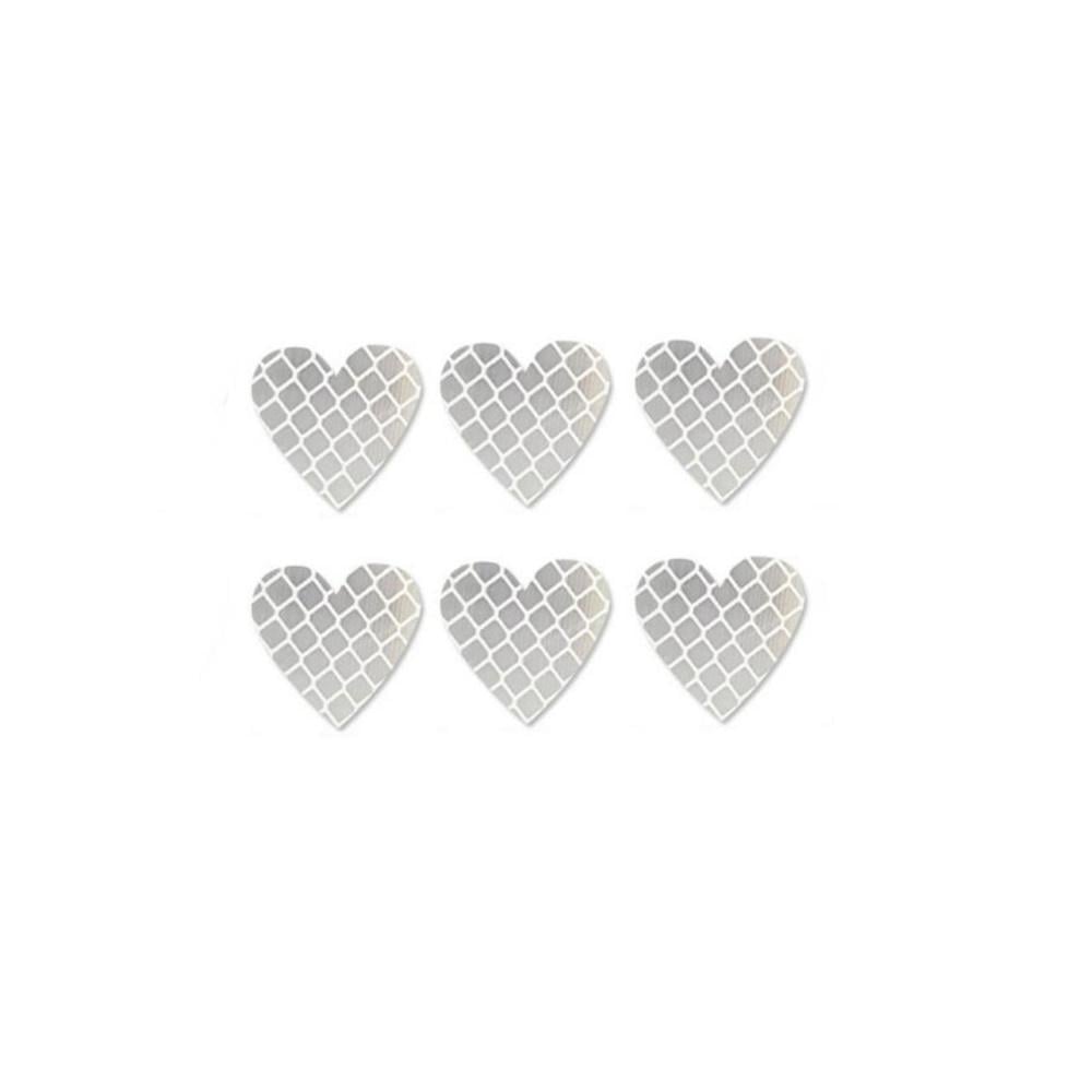 Наклейки світловідбивні Серця для автомобіля 6 шт. Білий (3000003843)
