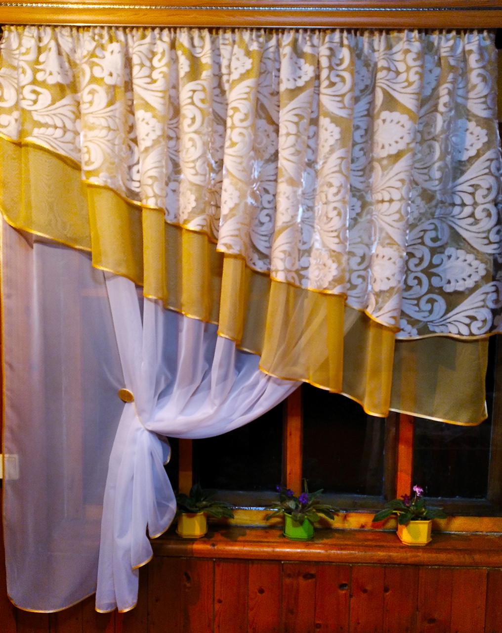 Занавеска готовая короткая Алия эльзас Белый - фото 2 Занавеска готовая короткая Алия эльзас Белый - фото 2