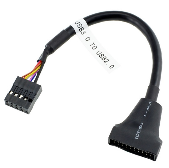 Переходник VOLTRONIC USB 2,0/USB 3,0 20pin папа to 9pin мама до 5 Гбит/с (YUT_V1847)