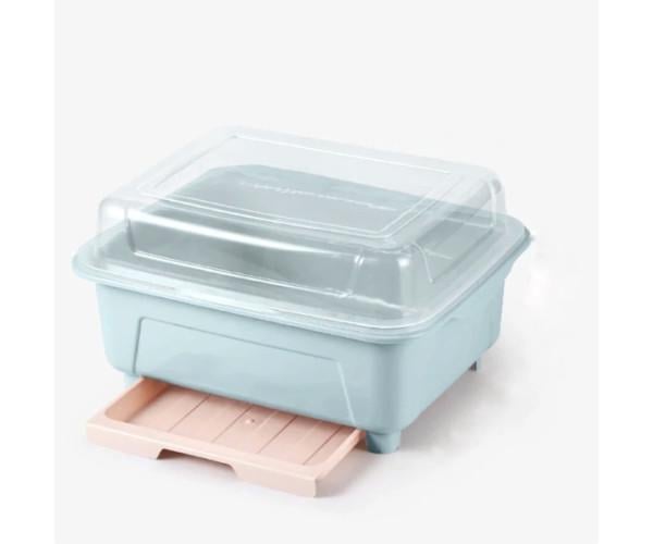 Сушилка для посуды с подставкой Голубой (990)