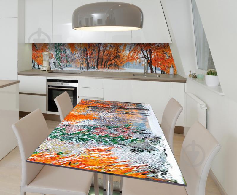 Наклейка 3Д виниловая на стол Zatarga «Заснеженый октябрь» 600х1200 мм для домов, квартир, столов, кофейн,