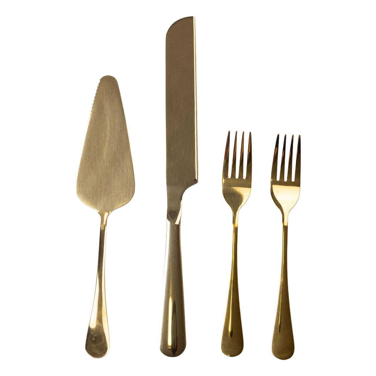 Набор приборов для свадебного торта 4 пр. из нержавеющей стали Золотой (HP-20-53) Набор приборов для свадебного торта 4 пр. из нержавеющей стали Золотой (HP-20-53)