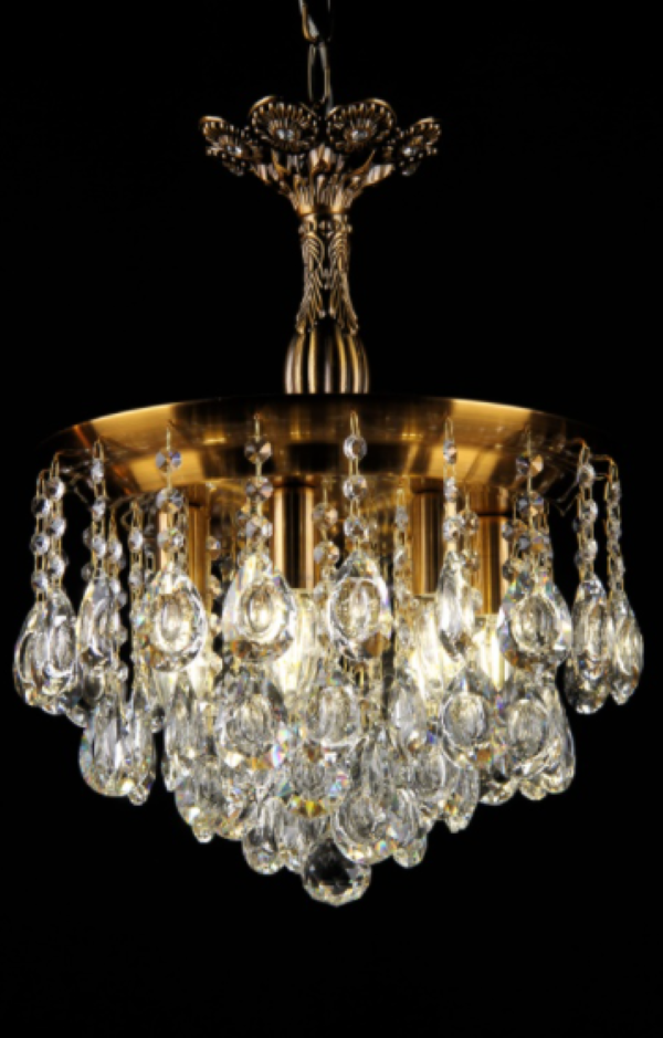 Хрустальная люстра L77020/7P GAB Белый/Бронза (AN000412)