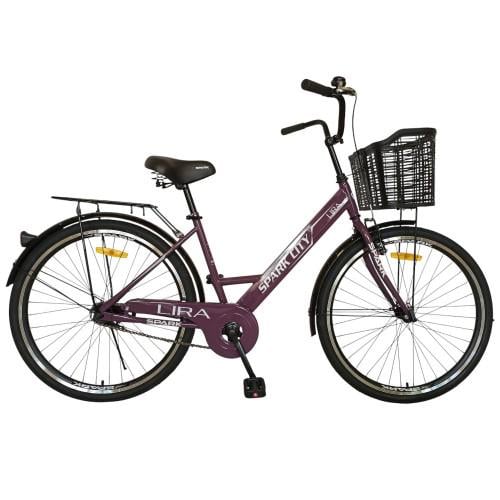 Велосипед Spark CITY LIRA колеса 26" сталева рама 17" з кошиком Сливовий (000240037)